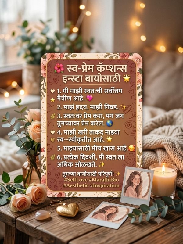 self love caption for marathi