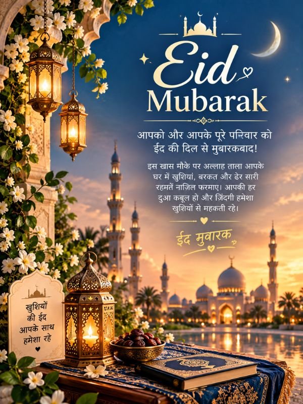 Heartfelt Eid Mubarak Wishes in Hindi